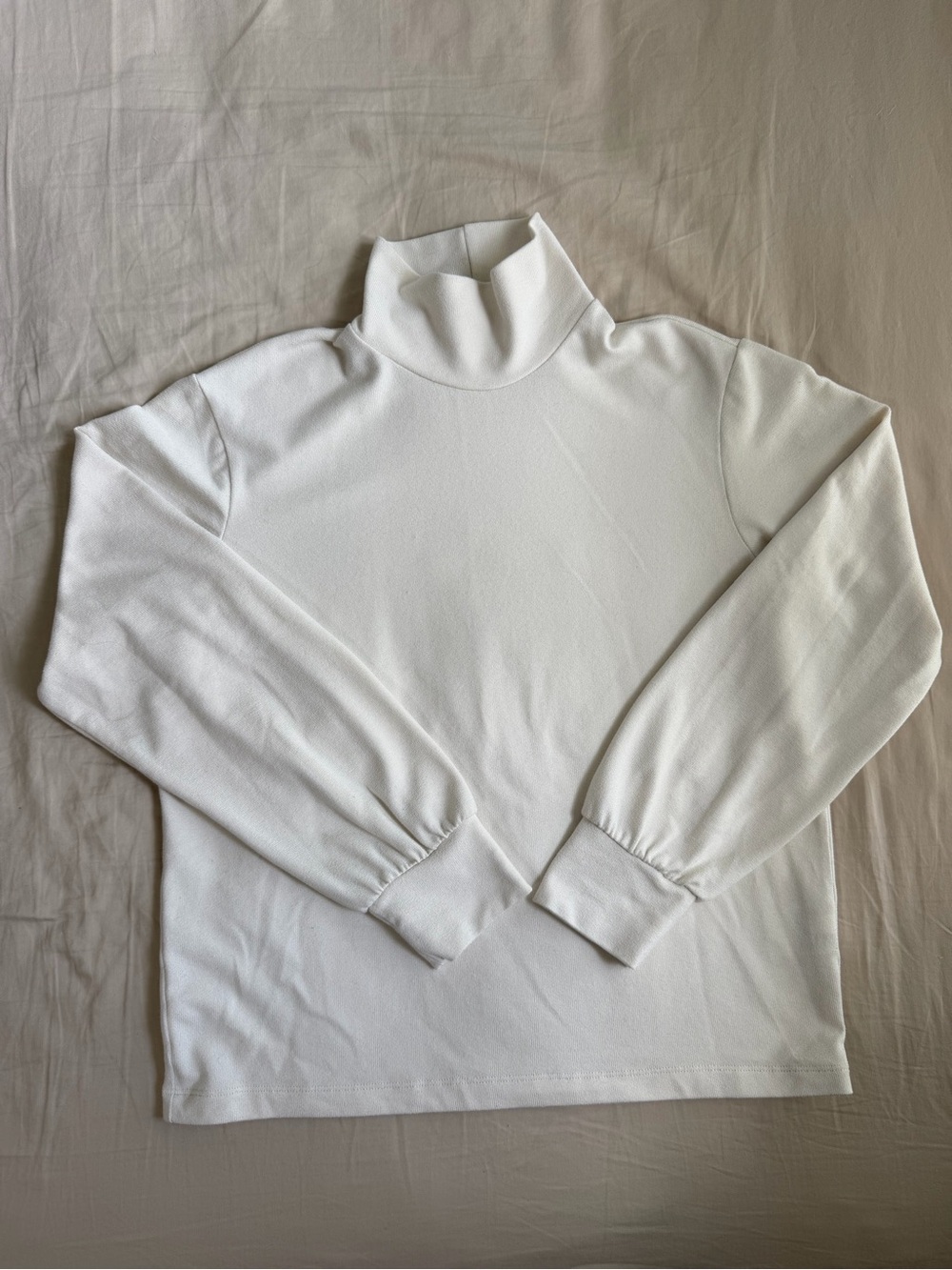 White Turtle Neck Long Sleeve Top